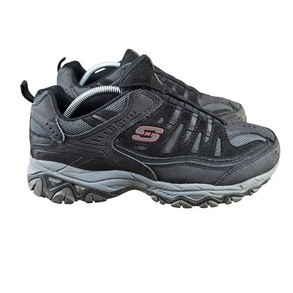 Skechers Mens Size 10 Athletic Sneakers Shoes Black Mesh & Leather Upper‎